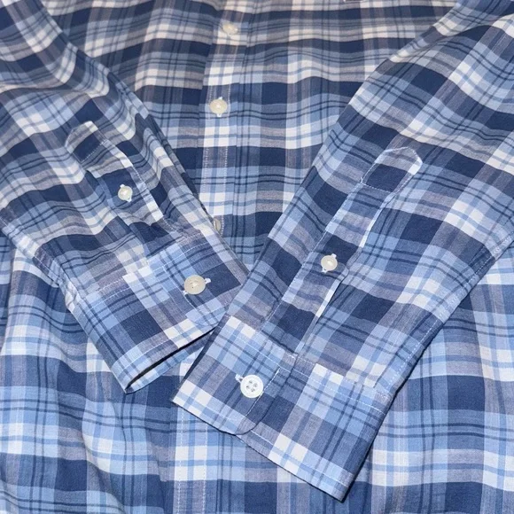 VINEYARD VINES boys plaid dress whale shirt teen size 16 -mint